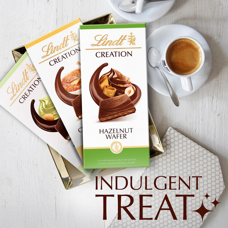 Lindt Creation Milk Hazelnut Wafer Bar 150g, UK version