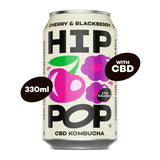 Hip Pop Cherry and Blackberry CBD Kombucha 330ml, UK version