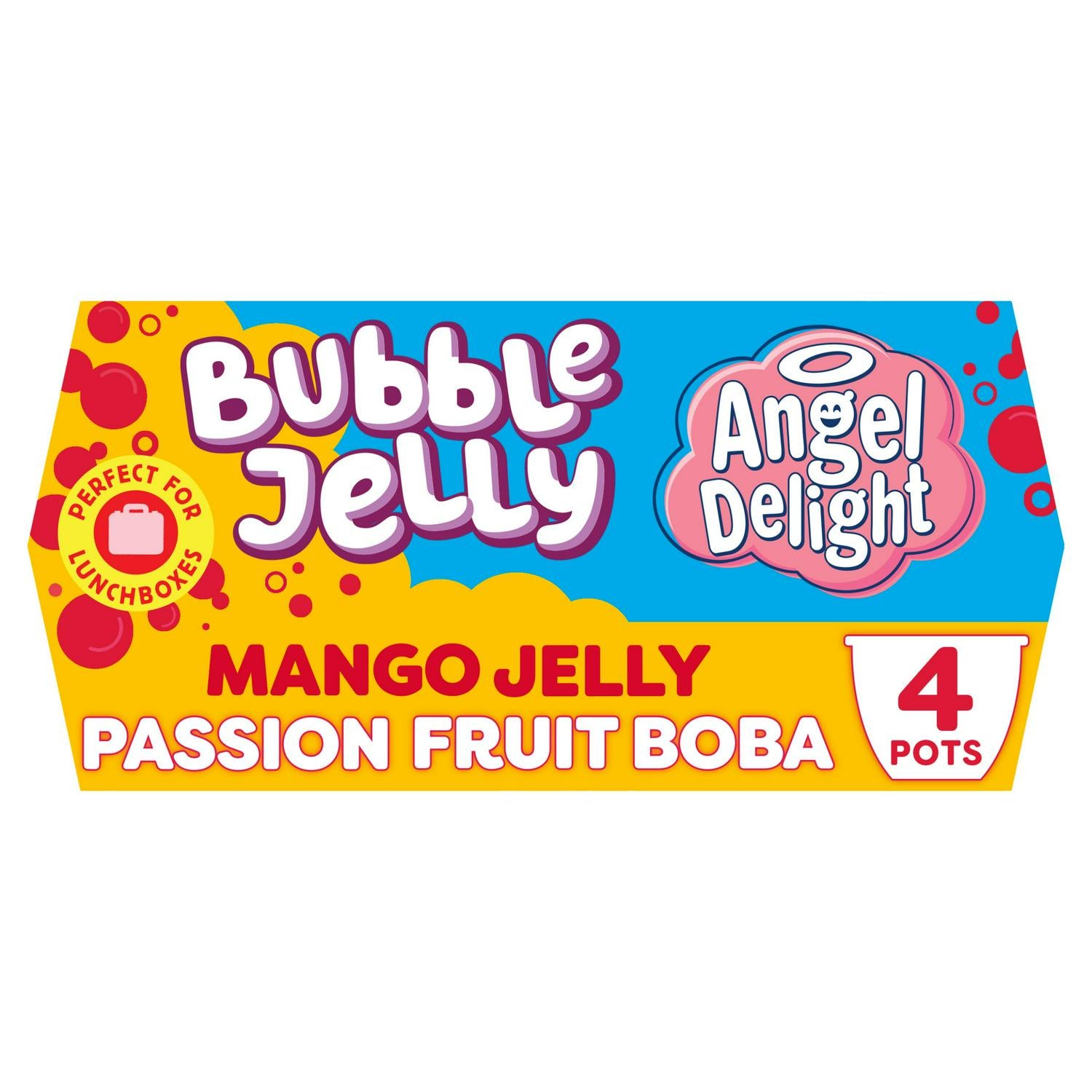 Angel Delight Mango Jelly Passionfruit Boba Snack Pot x4 - British product
