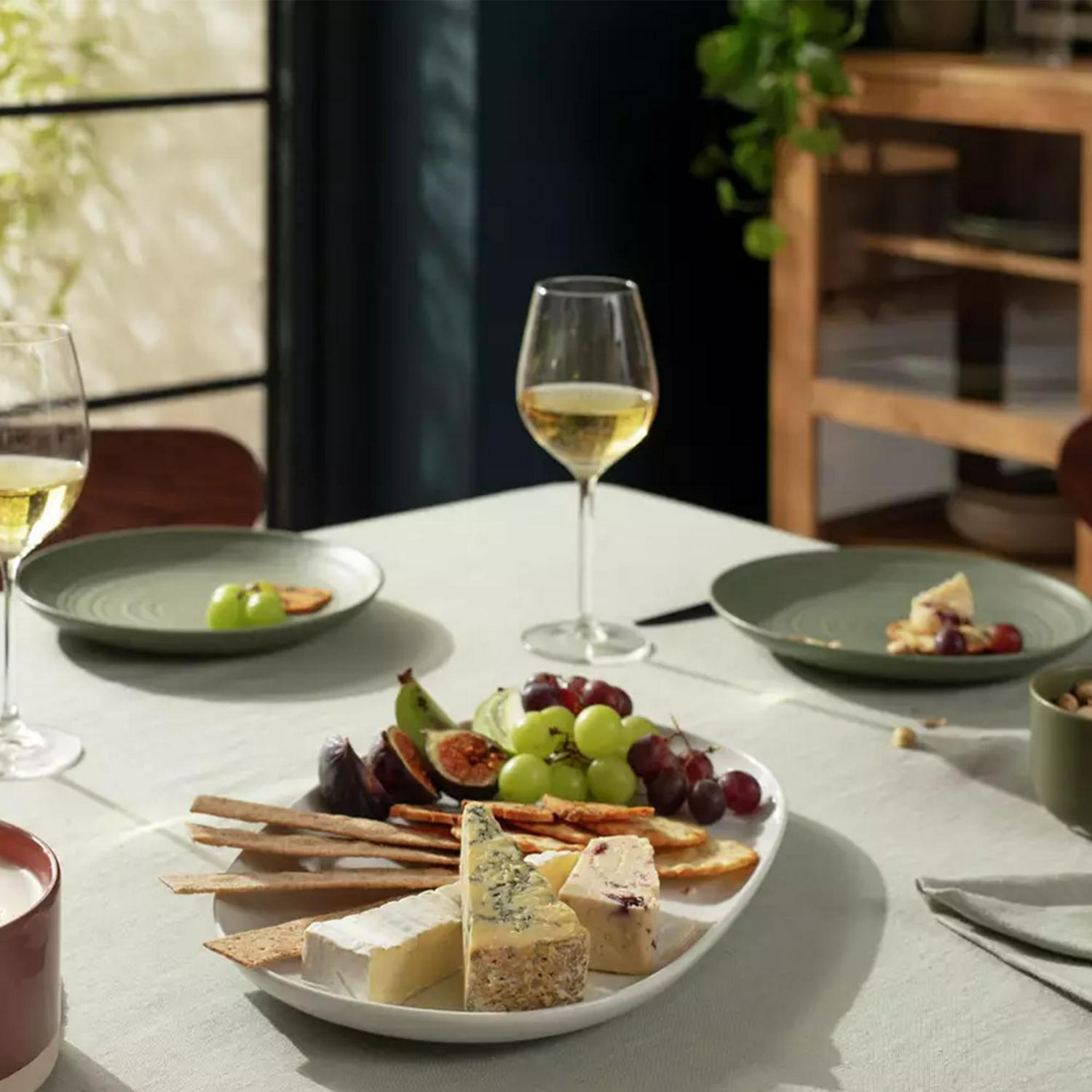 Habitat Riko Oval Porcelain Serving Platter - White