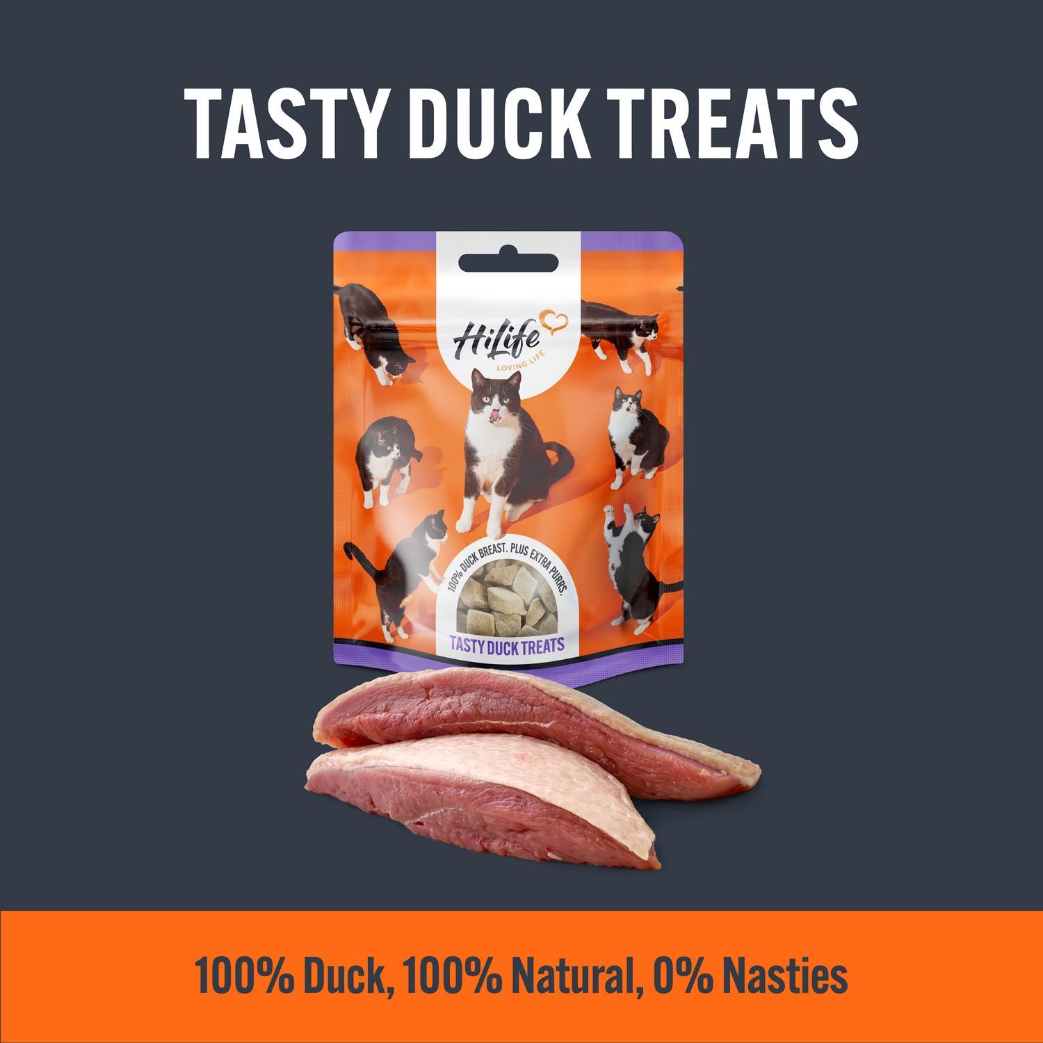 HiLife freeze-dried Duck Breast Cat Treats 10g, UK version