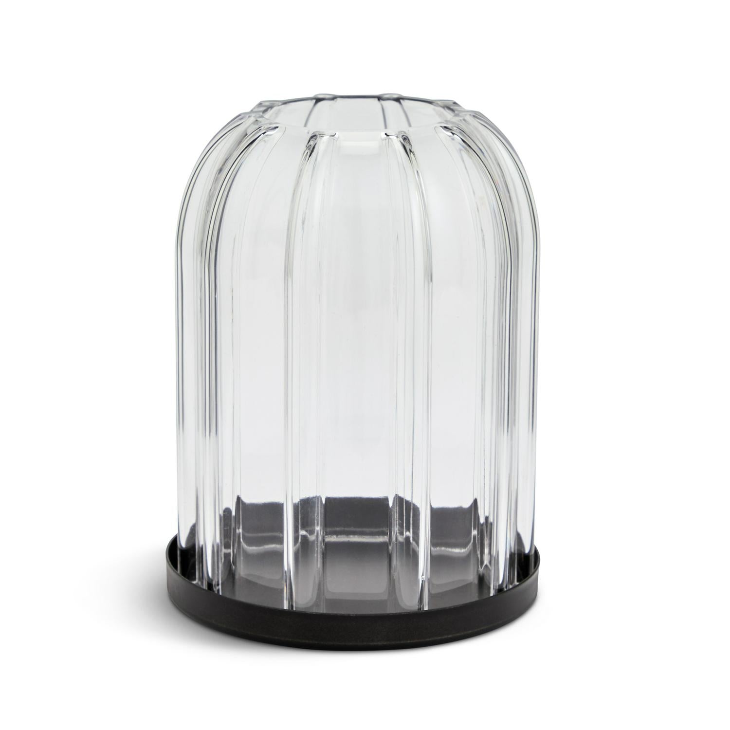 Habitat Ribbed Cloche Tealight Holder Glass 15cm High, UK version