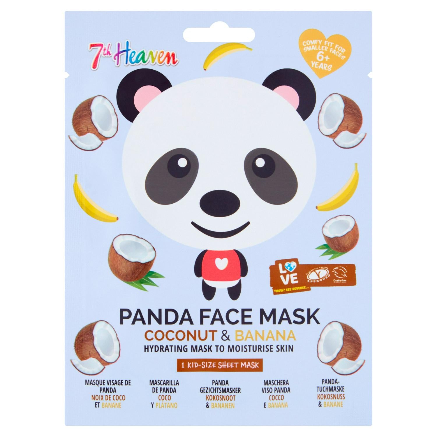 7th Heaven Panda Face Mask Coconut Banana, UK version