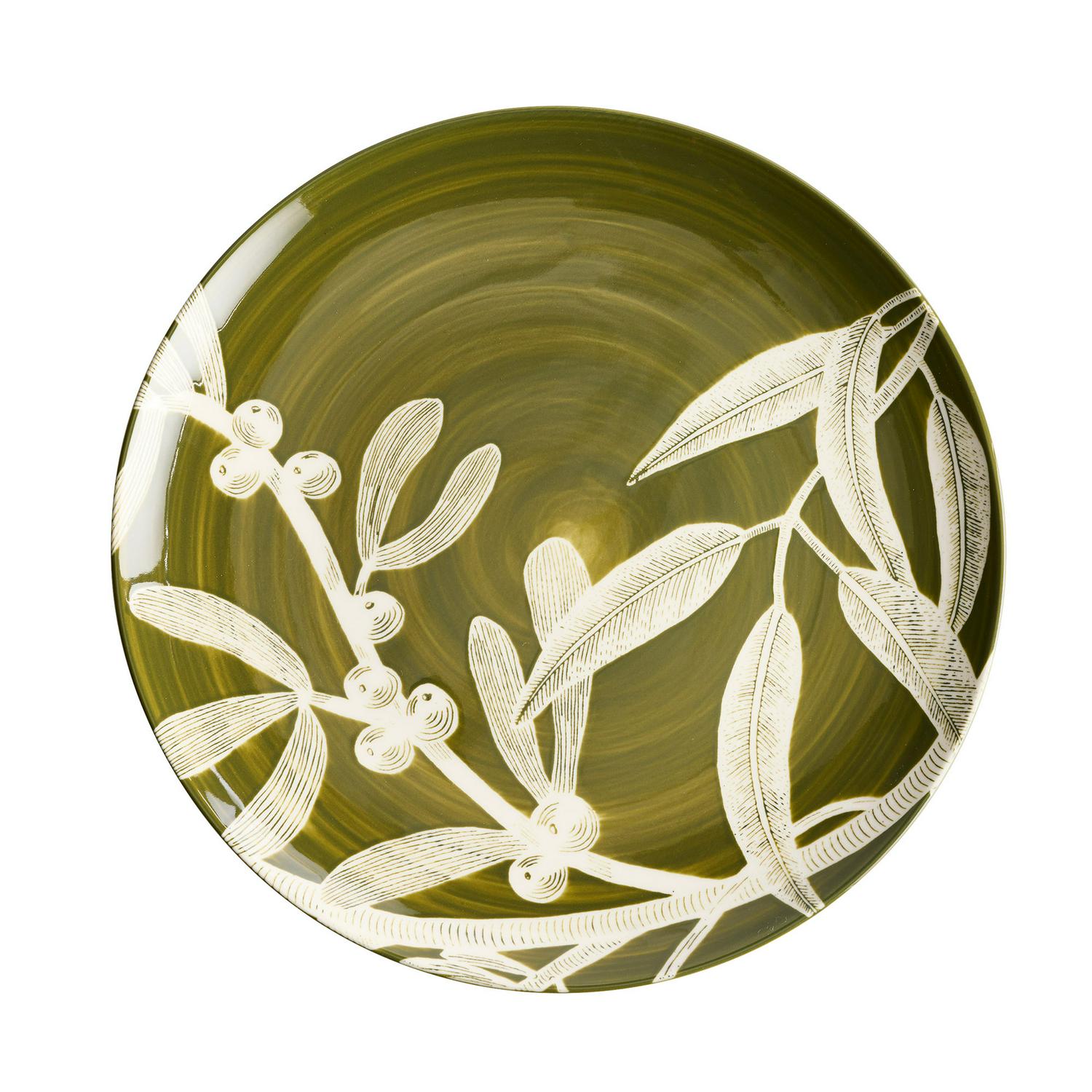Habitat Floral Stoneware Dinner Plate Green, UK version