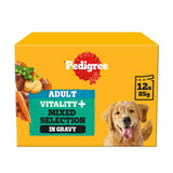 Pedigree Vitality+ Adult Wet Dog Food Selection in Gravy Pouch 12 x 85g
