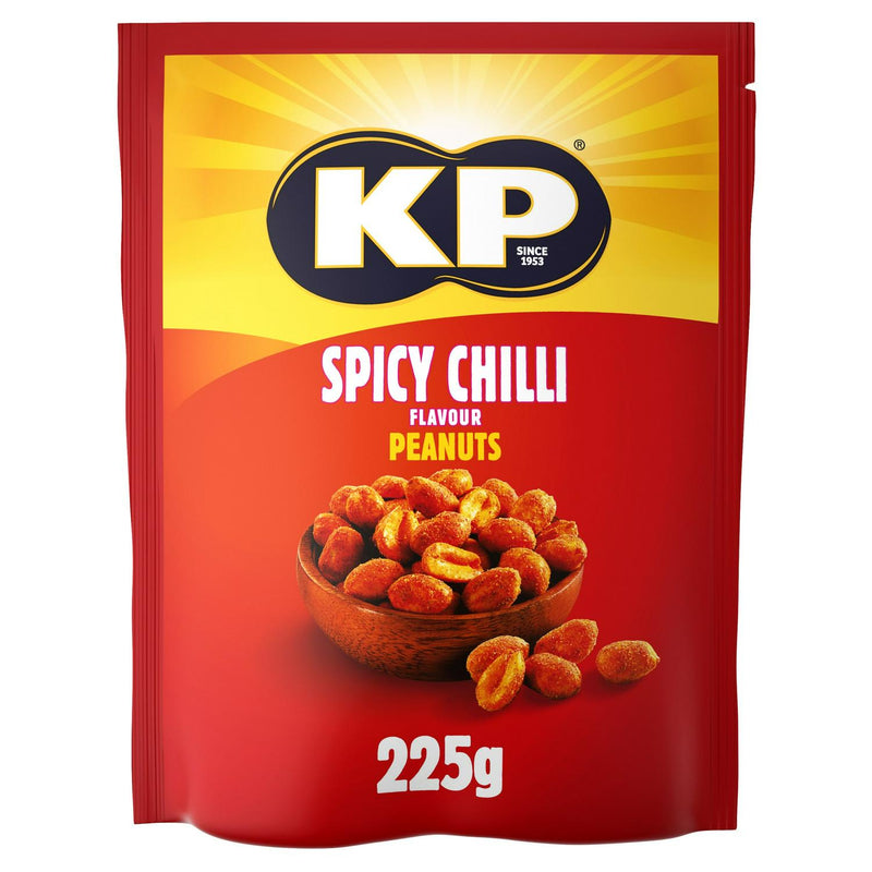 KP Crunchy Spicy Chilli Flavour Peanuts 225g, UK version
