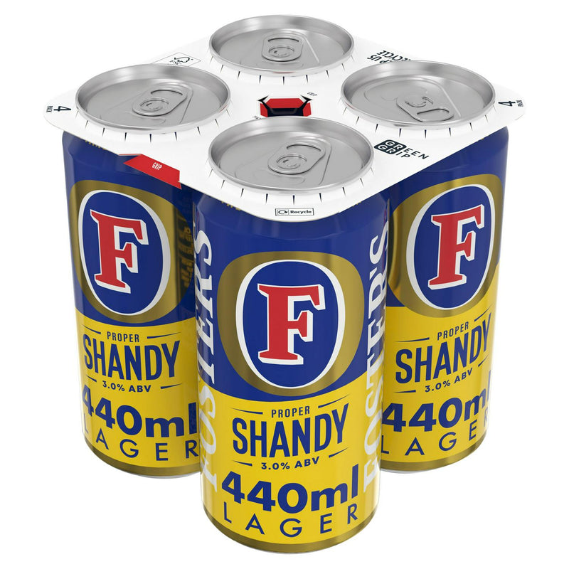 Fosters Proper Lager Shandy Beer Can 4x440ml - British product