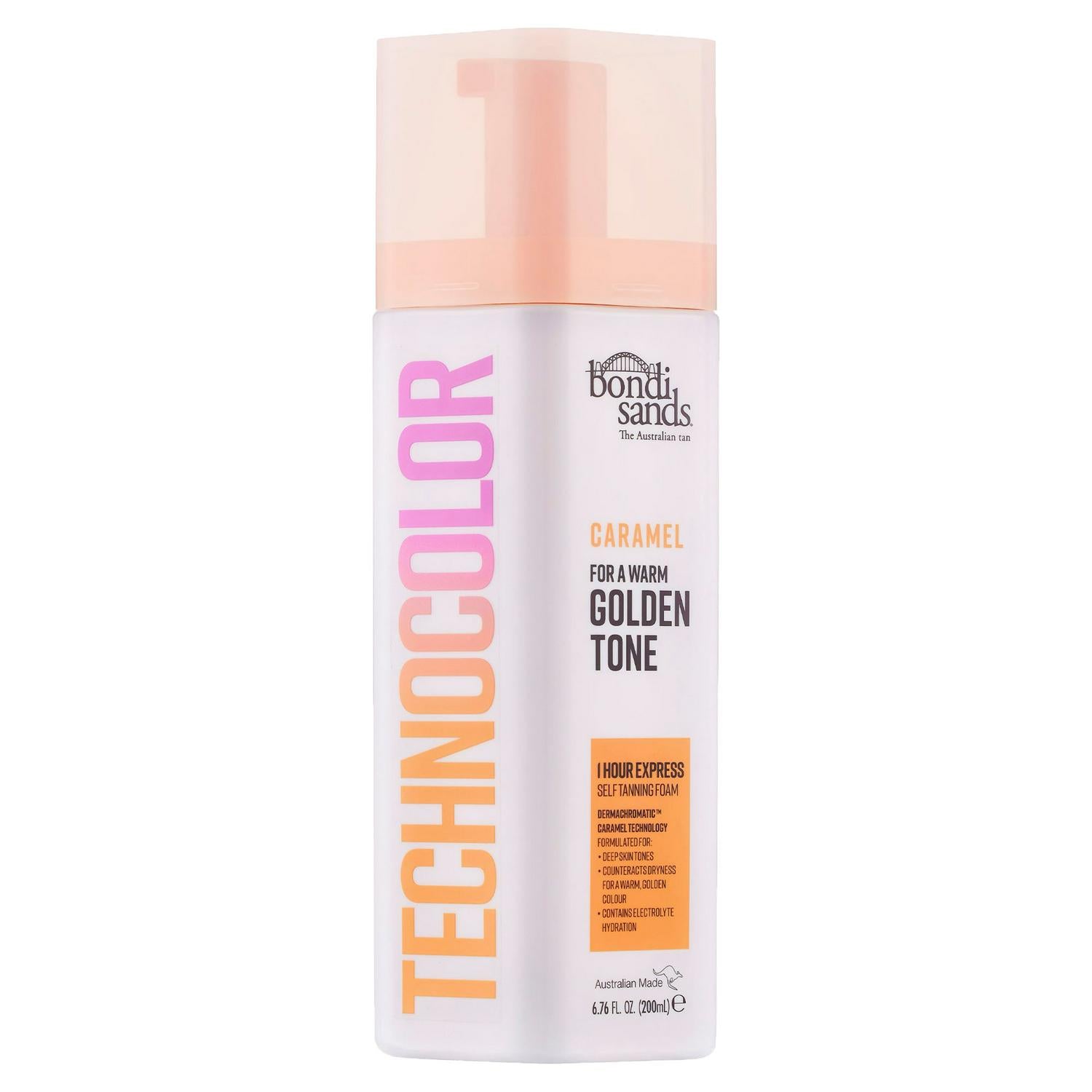 Bondi Sands Technocolor Caramel 200ml self tan foam, UK version
