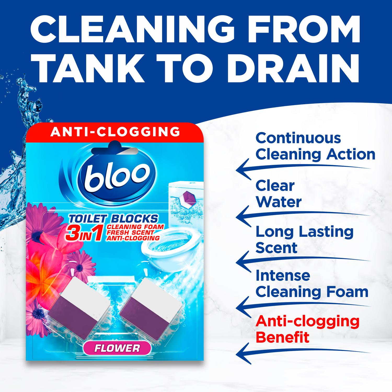 Bloo In Cistern Toilet Blocks Flowers 2x50g