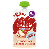Little Freddie Organic Good for Brains Strawberries, Bananas & Apples Baby Food Pouch with Omega 3 6+ Months 90g