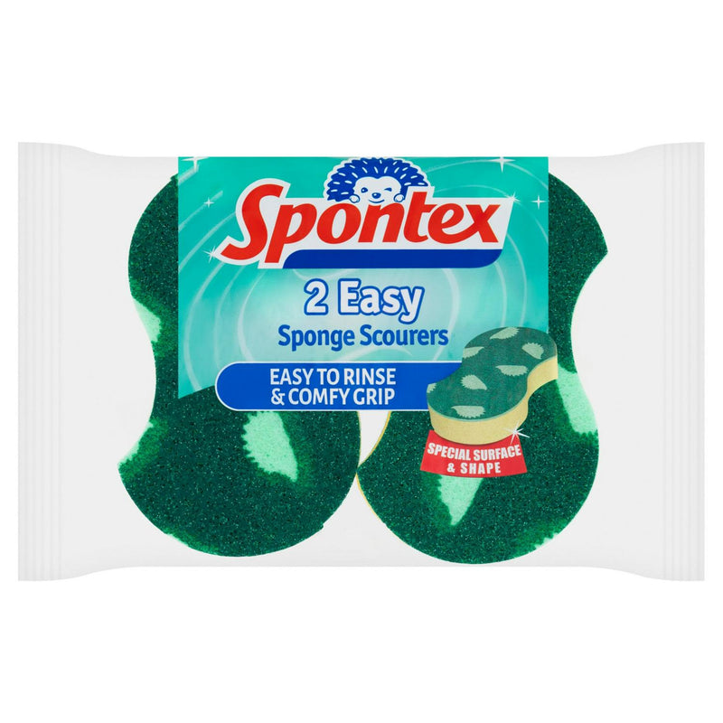 Spontex Easy Sponge Scourers Lemon Scent x2 Pack (British brand)