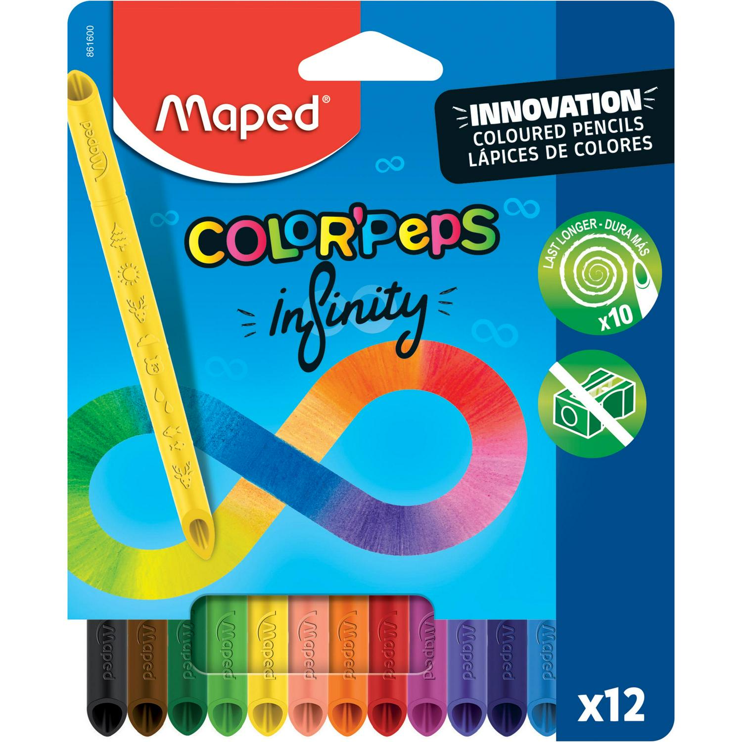 Maped Colorpeps Infinity Pencils Pack of 12, imported from the UK