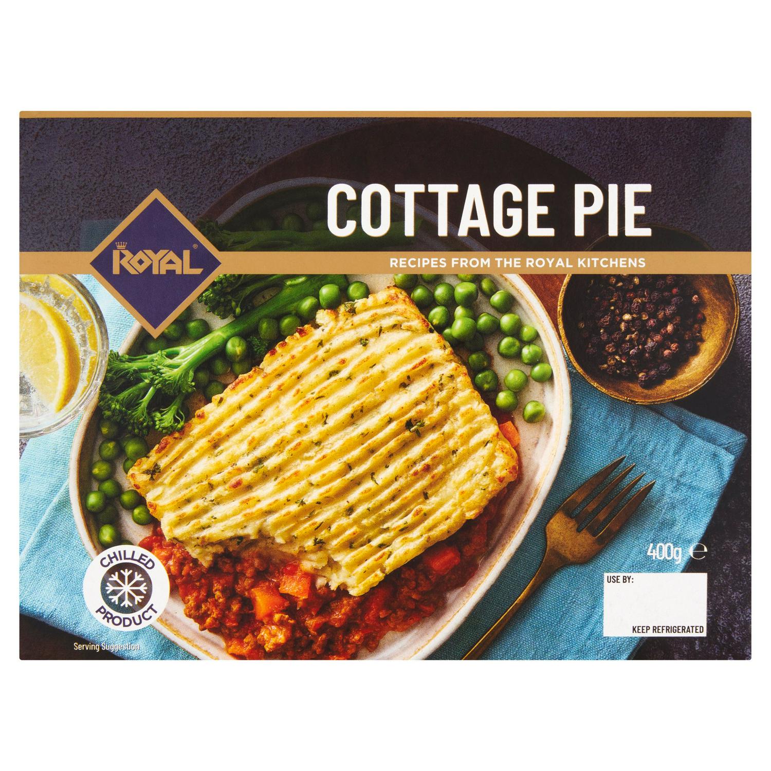 Cottage Pie beef 400g tray, imported from the UK.