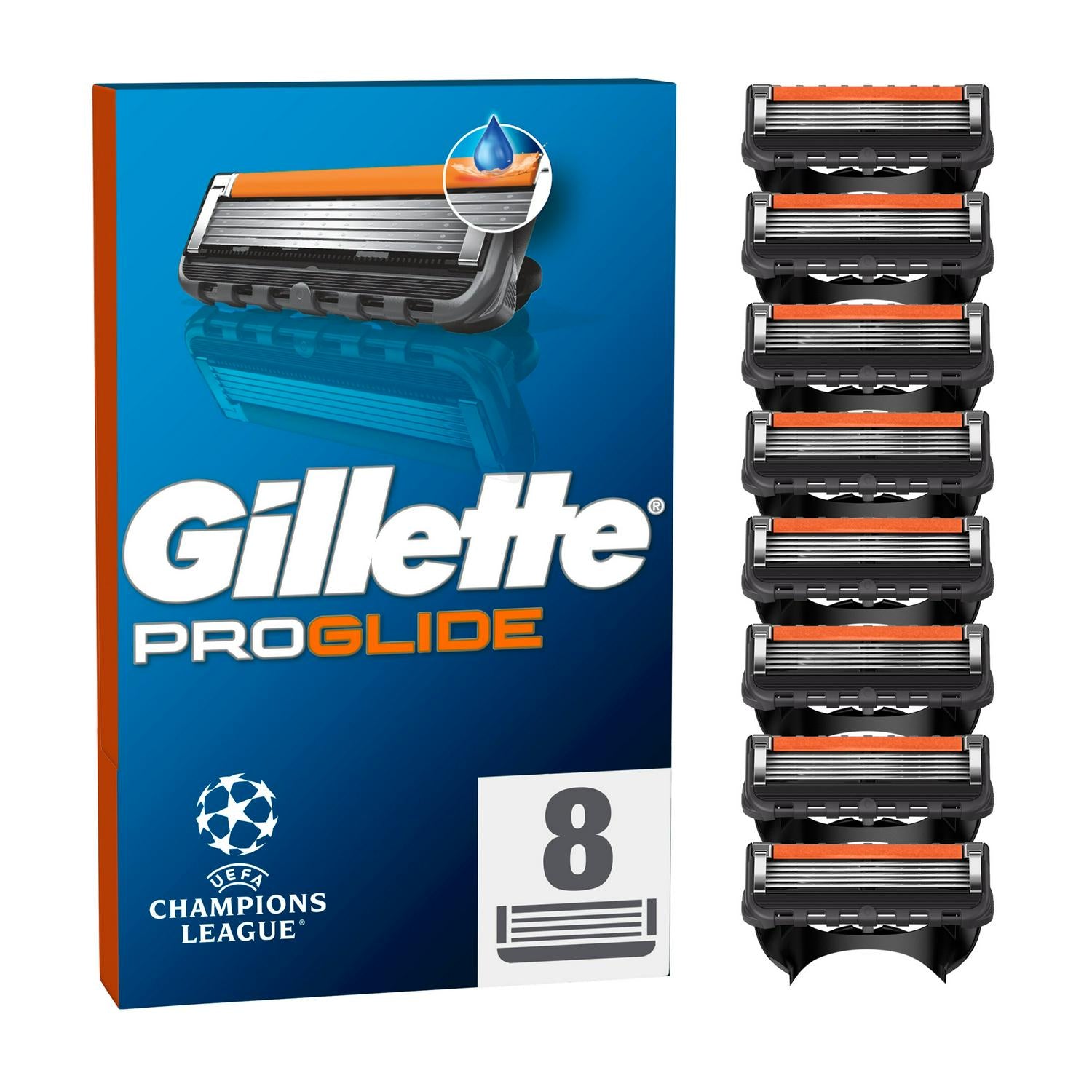 Gillette Fusion ProGlide razor blade refills pack of 8, UK version