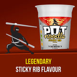 Pot Noodle Sticky Rib Instant Noodles 90g, imported from the UK