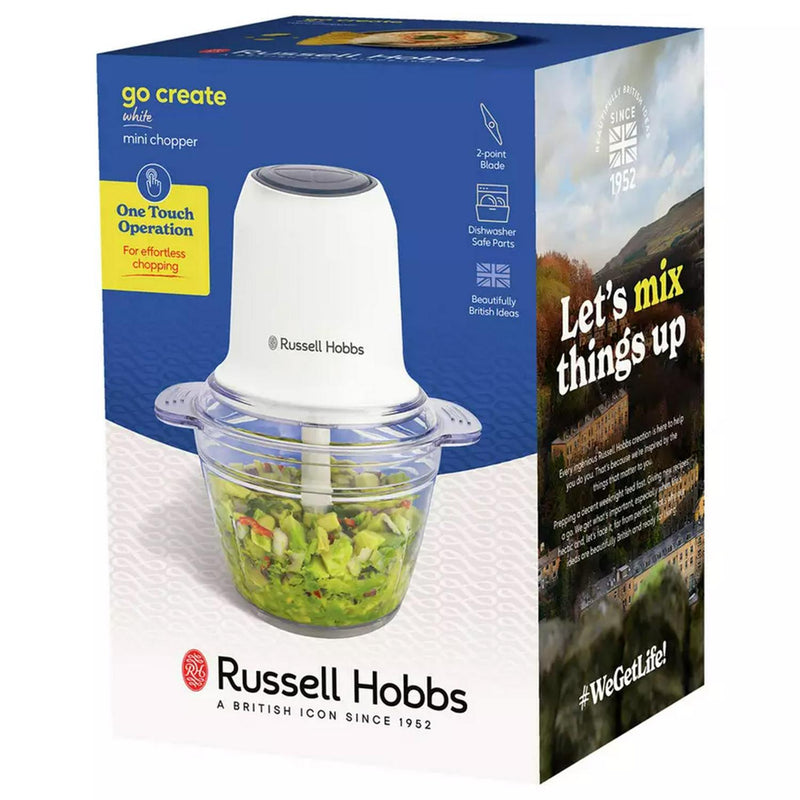Russell Hobbs Go Create White Mini Chopper 500ml, imported from the UK
