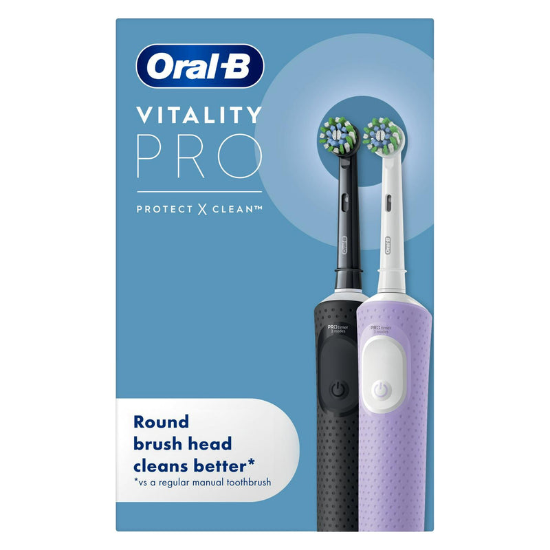 Oral-B black and purple electric toothbrush, imported from the UK