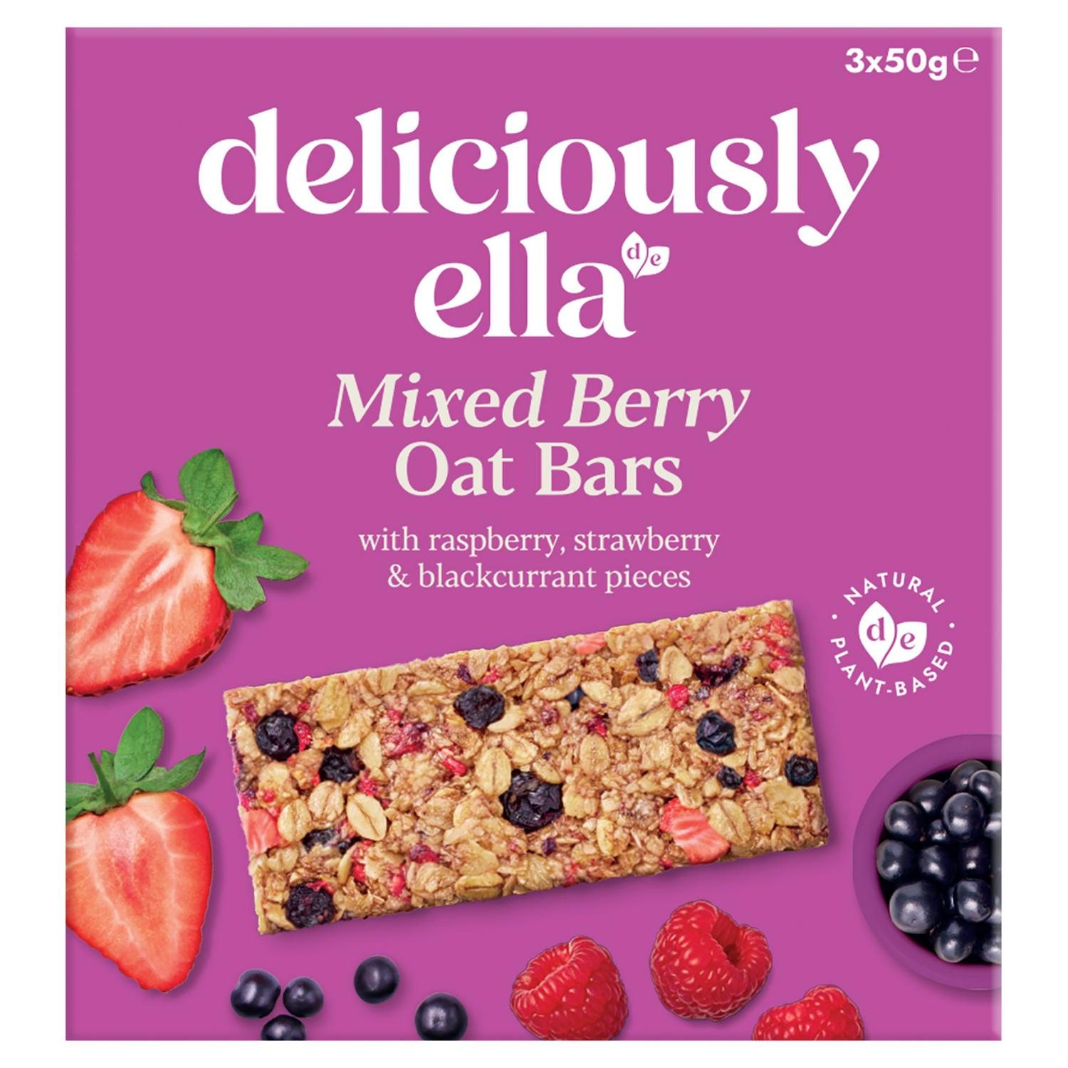Deliciously Ella Mixed Berry Oat Flapjacks 3 x 50g - British product