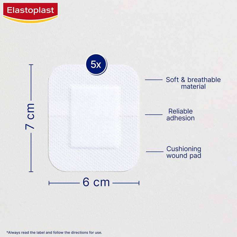 Elastoplast Med 5 Sensitive XL Dressings 6x7cm
