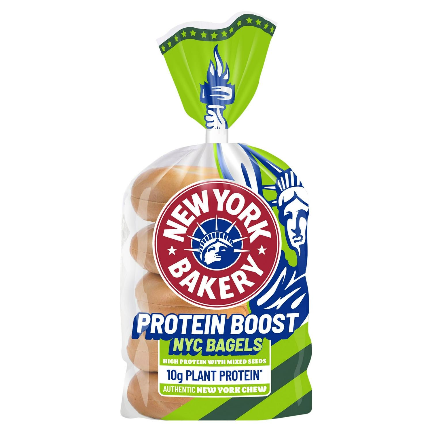 New York Bakery Protein Boost Bagels 5 Pack, imported from the UK