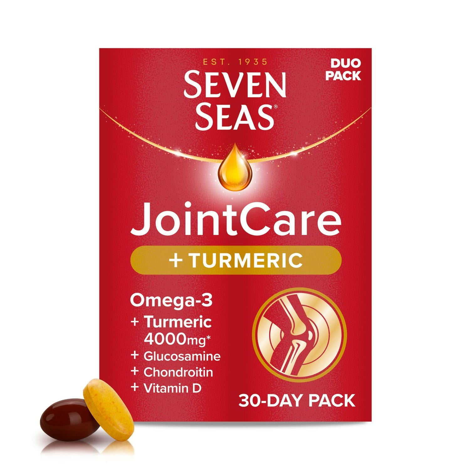 Seven Seas Joint Care plus Turmeric 30-Day Duo Pack (British brand)