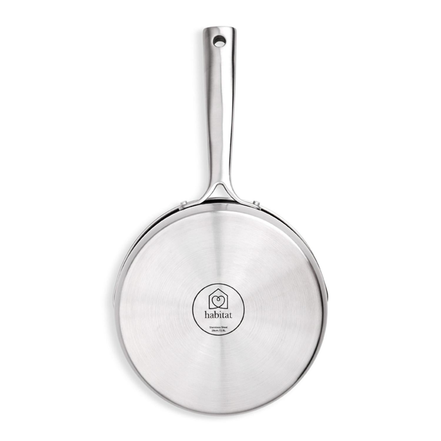 Habitat Ellipse Brushed Stainless Steel 18cm Saucepan