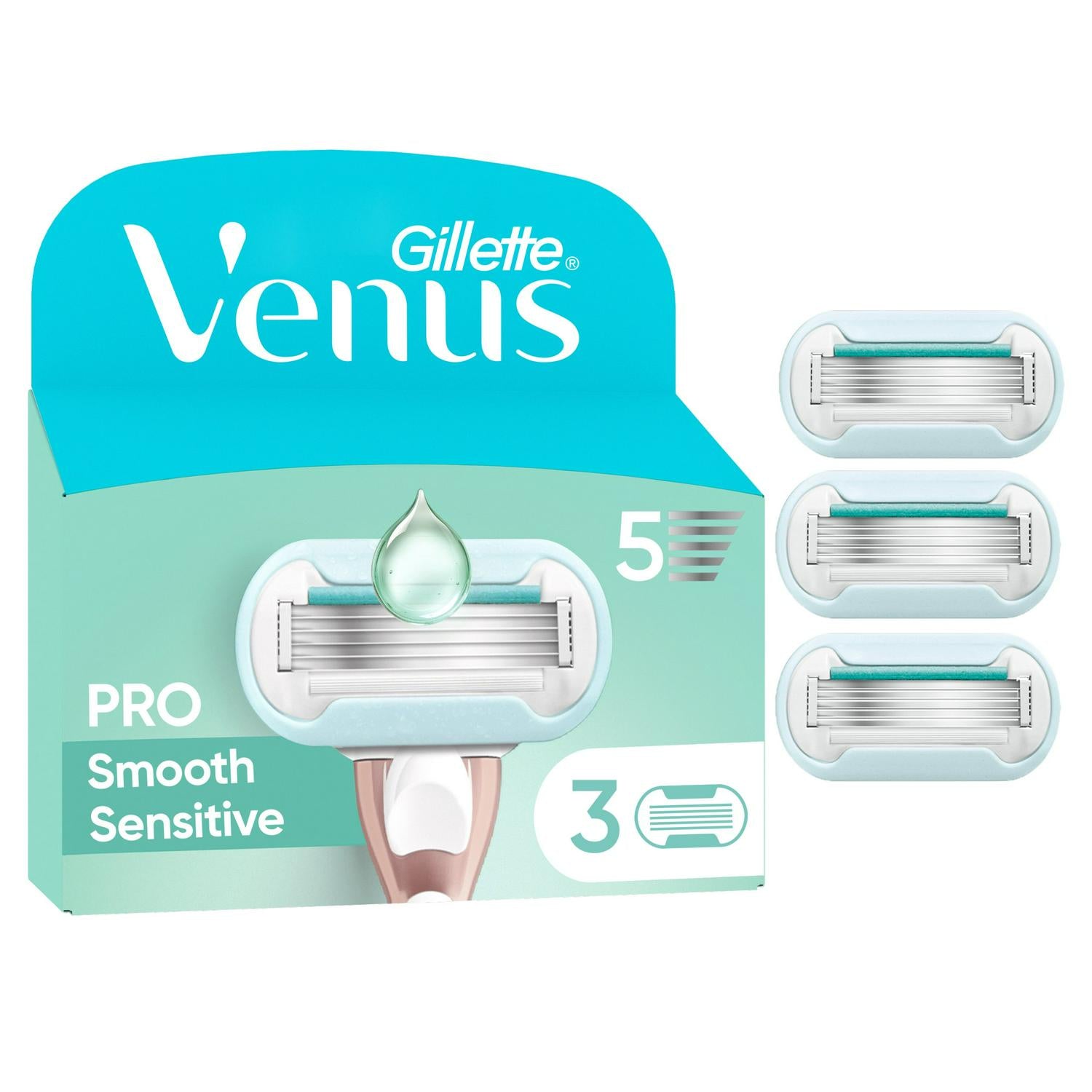 Venus Deluxe Smooth Sensitive Razor Blades 3 Pack (British brand)