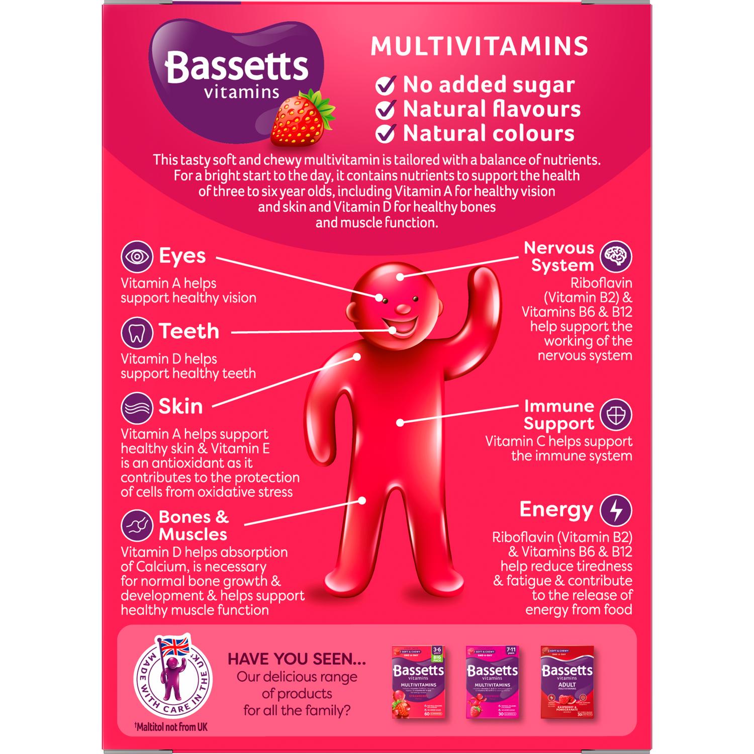 Bassetts Vitamins multivitamin gummies strawberry 60 pack - British product