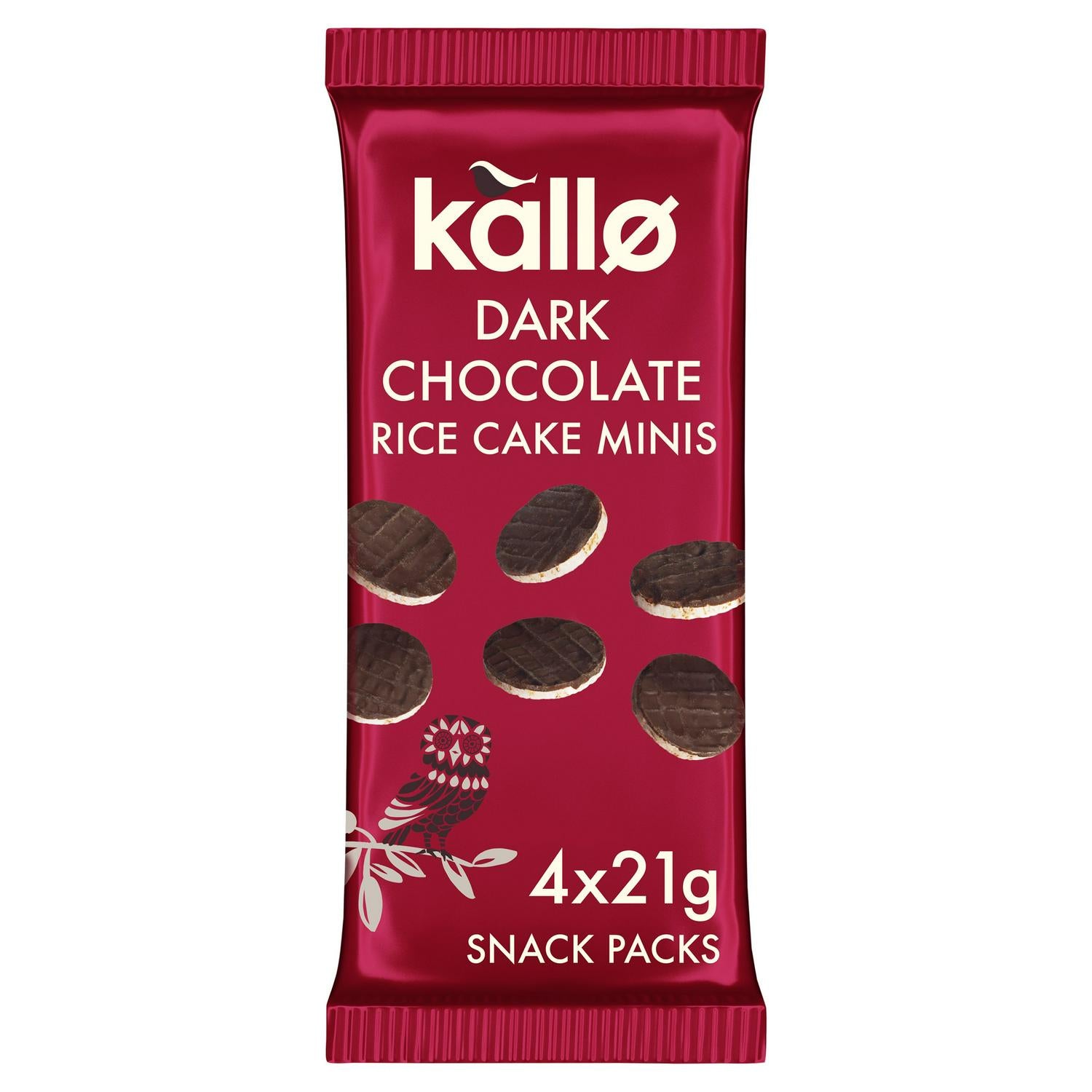 Kallo dark chocolate rice cake minis 4 x 21g, UK version