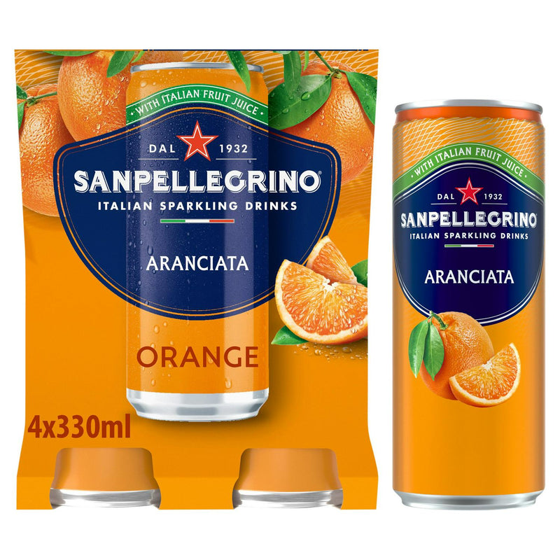 San Pellegrino Orange Sparkling Drink 4 x 330ml (British brand)