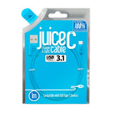 Juice USB Type-C Charging Cable Round Aqua 1m, UK version