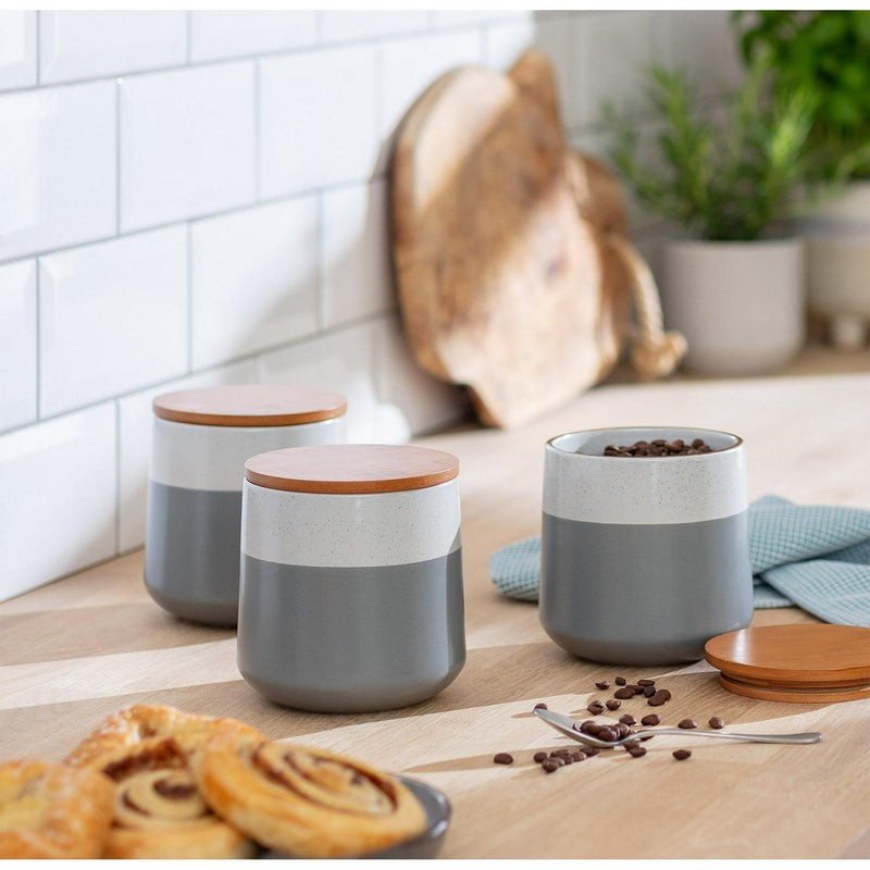 Habitat grey speckle storage canister stoneware, UK version