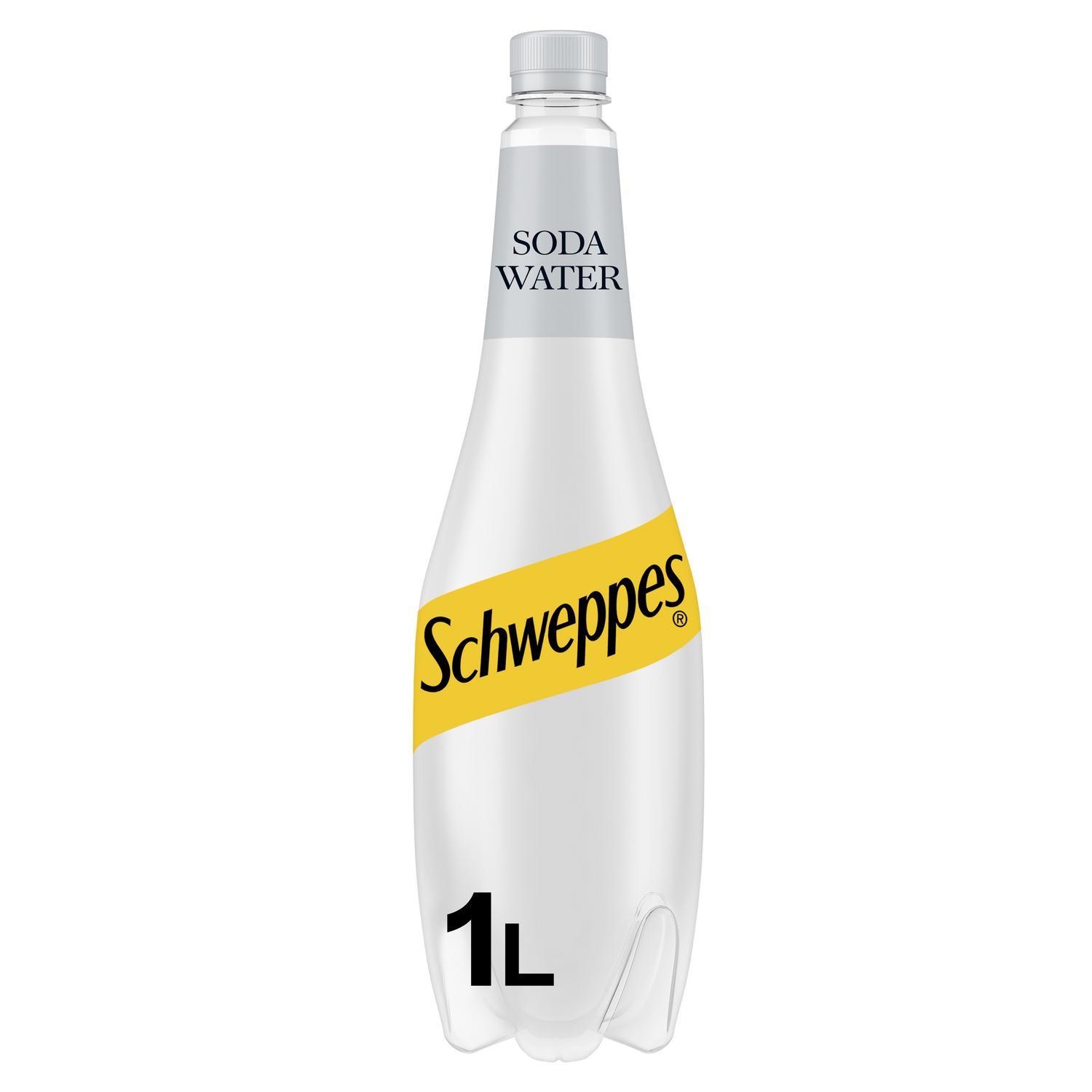 Schweppes sparkling Soda Water 1L bottle (British brand)