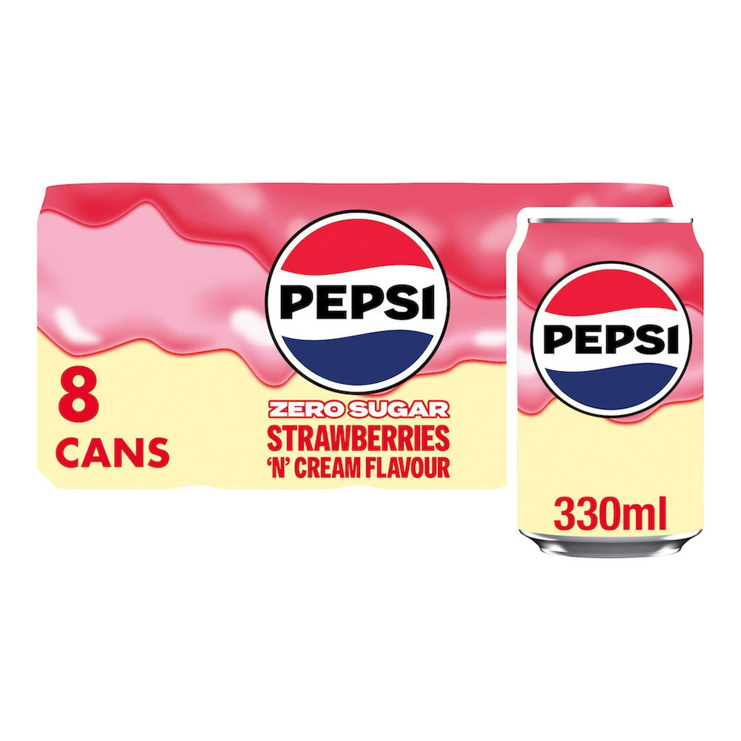 Pepsi Treats Strawberries N Cream Flavour Cans 8 x 330ml
