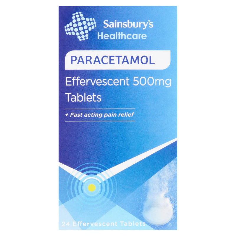 Sainsbury's Healthcare paracetamol effervescent tablets 500mg 24 pack (British brand)
