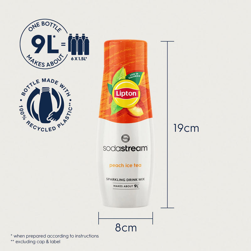 Lipton Sodastream Peach Flavour Ice Tea Sparkling Drink Mix 440ml