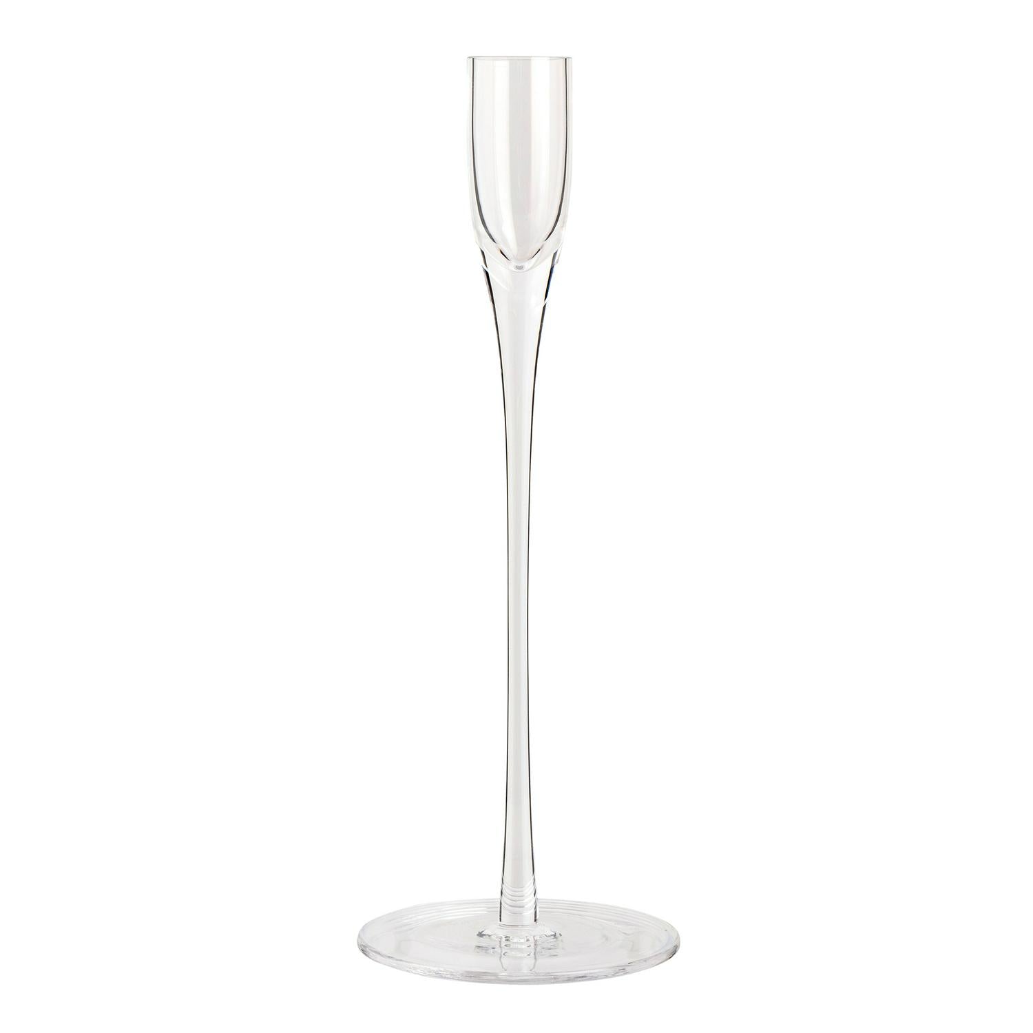 Habitat tall clear glass taper candle holder 25cm, UK version