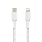 Belkin Braided USB-C to Lightning Cable White 1M - British product