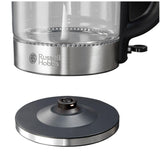 Russell Hobbs glass kettle illuminating black 1.7L, imported from the UK