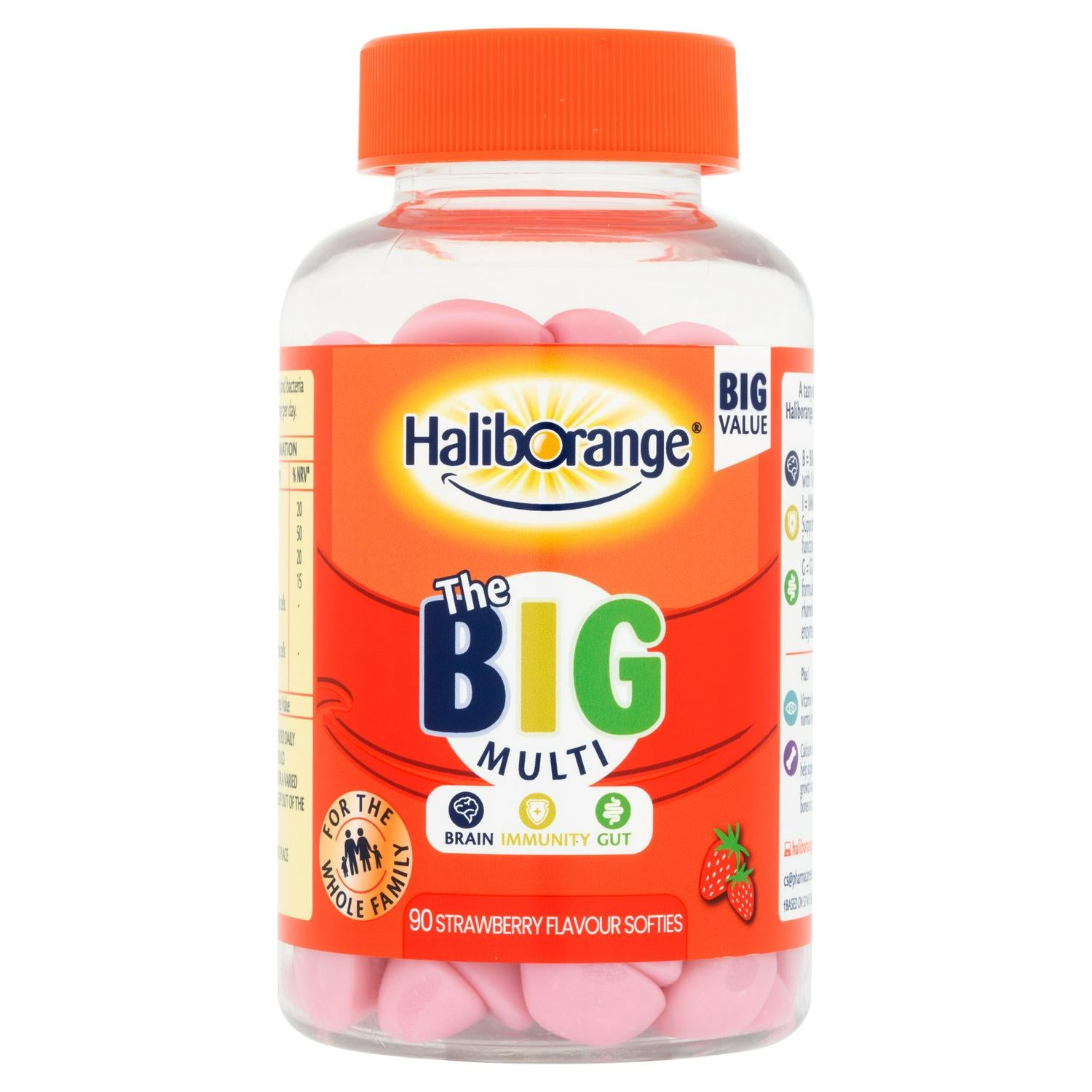 Haliborange Big Multi strawberry flavour gummies 90 count, UK version