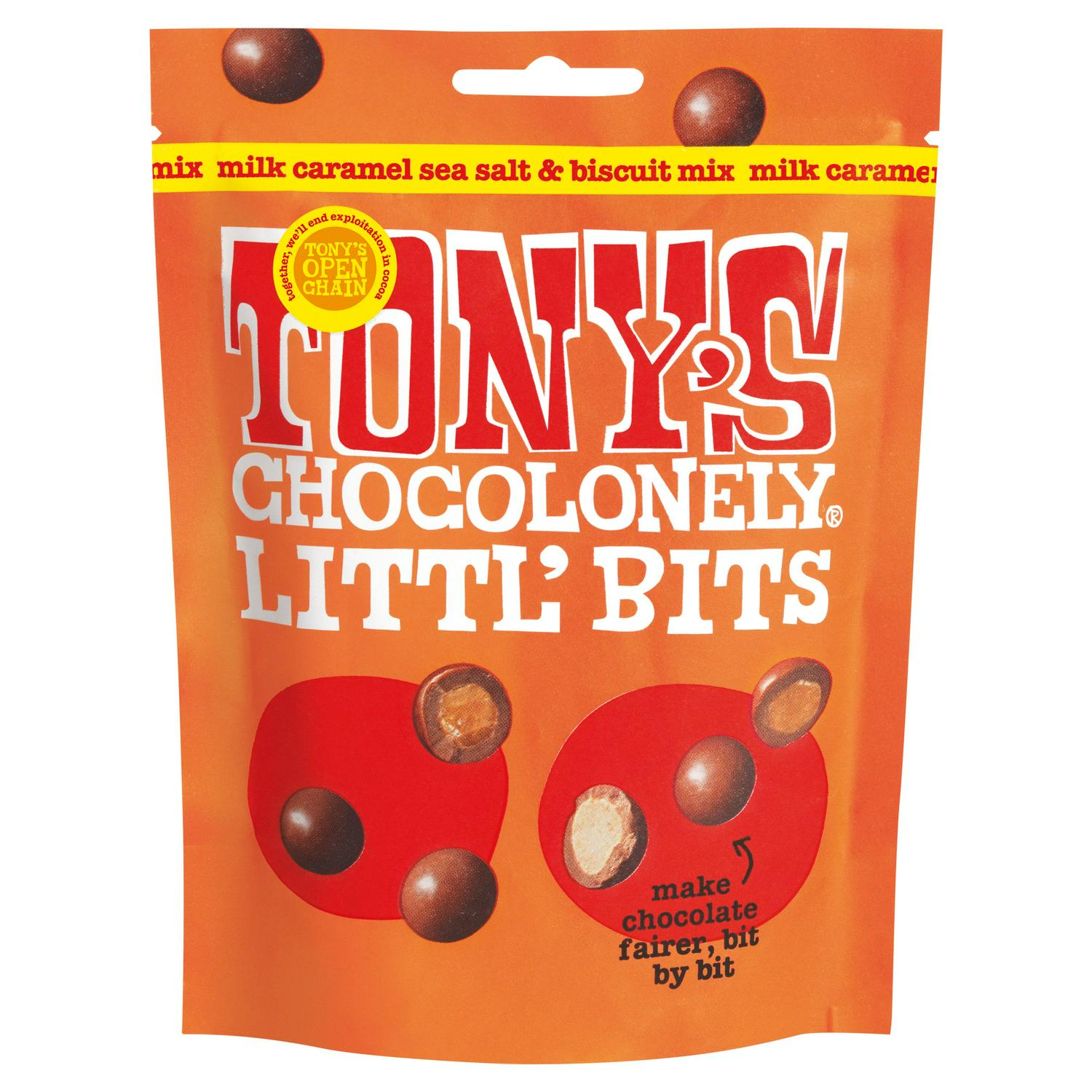 Tony's Chocolonely Milk Caramel Sea Salt Biscuit 100g (British brand)