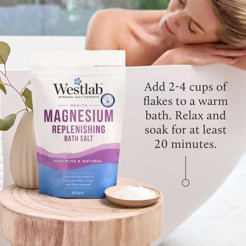 Westlab magnesium flakes bath soak 800g (British brand)