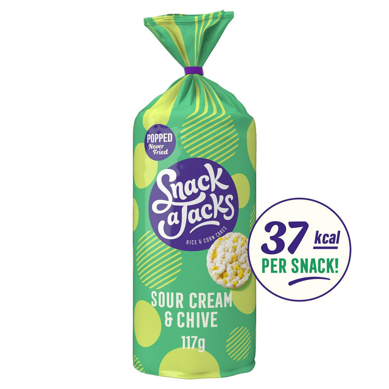Snack A Jacks Sour Cream Chive Rice Cakes 117g (British brand)
