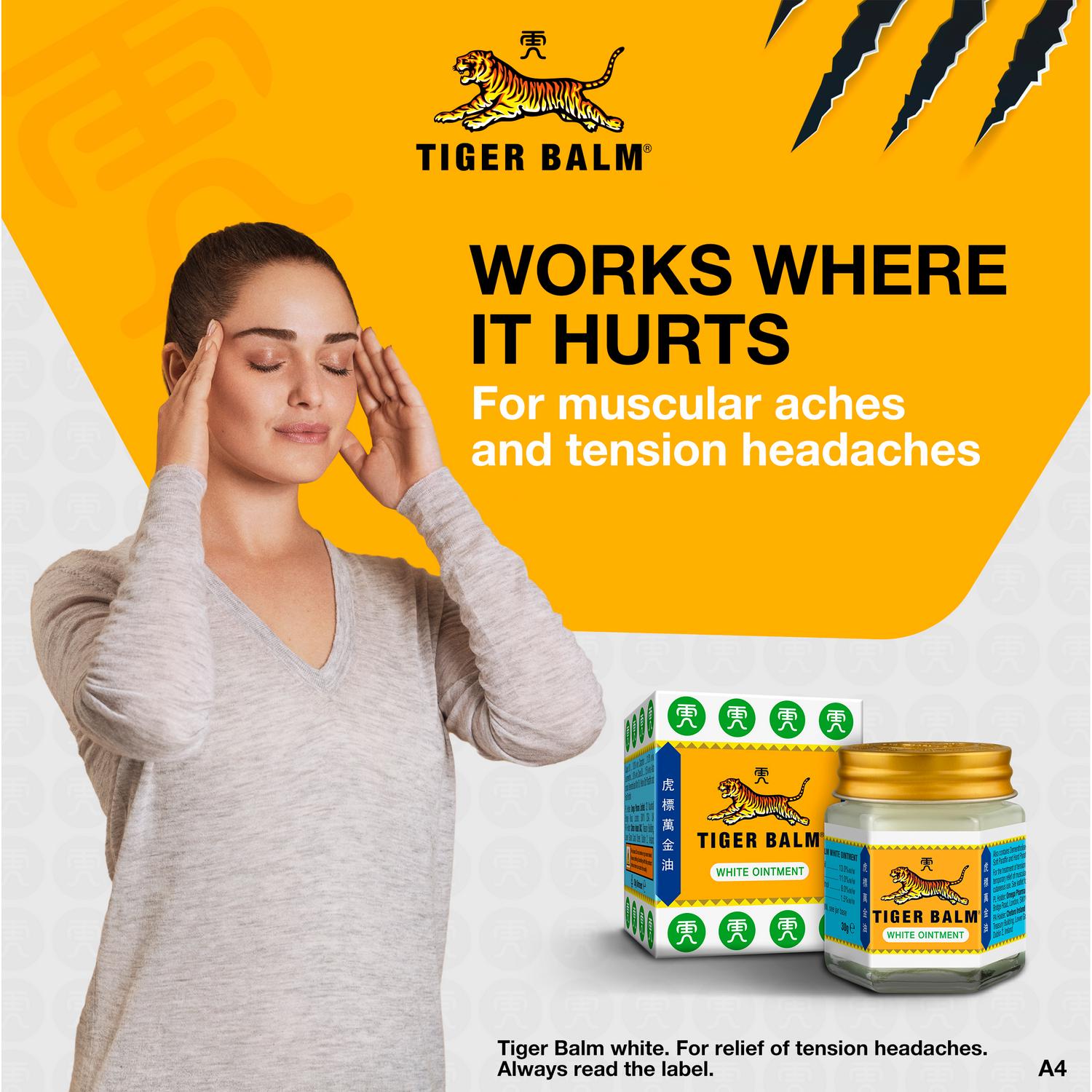 Tiger Balm White Ointment for muscle pain 30g (British brand)