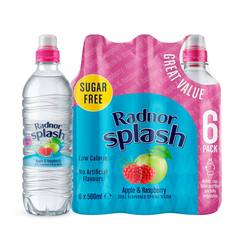 Radnor Splash apple raspberry water 6x500ml, imported from the UK