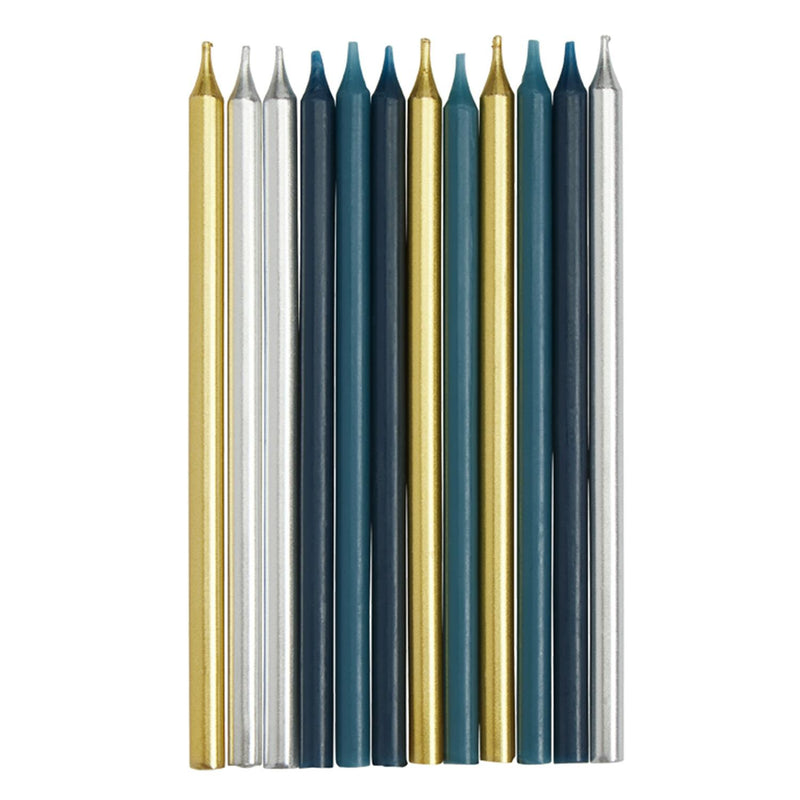 Habitat Palma Luxe Gold Silver & Navy Long Candles