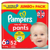 Pampers Baby Dry Pants Size 6+ 52, imported from the UK