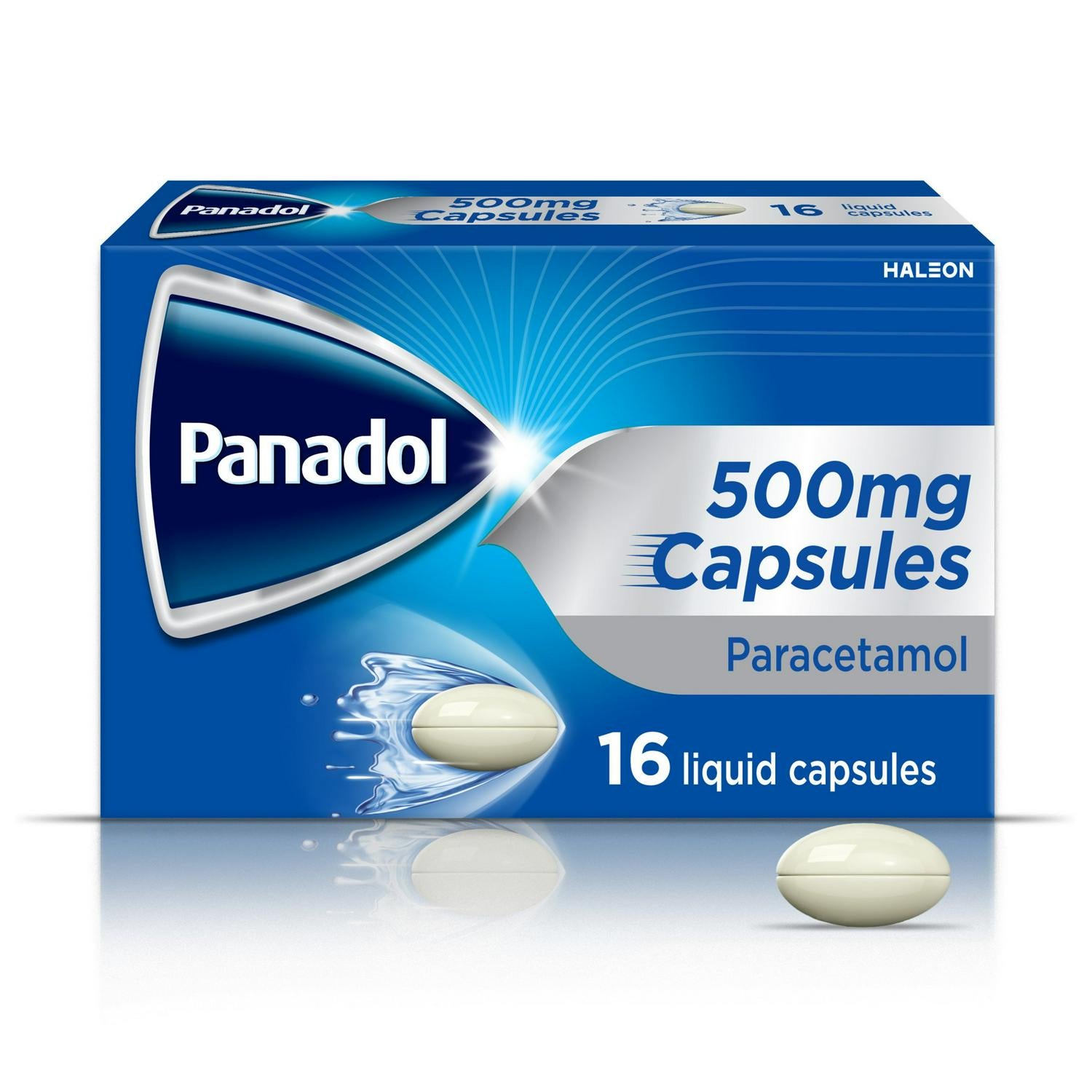 Panadol Paracetamol Liquid Capsules 16 pack 500mg (British brand)