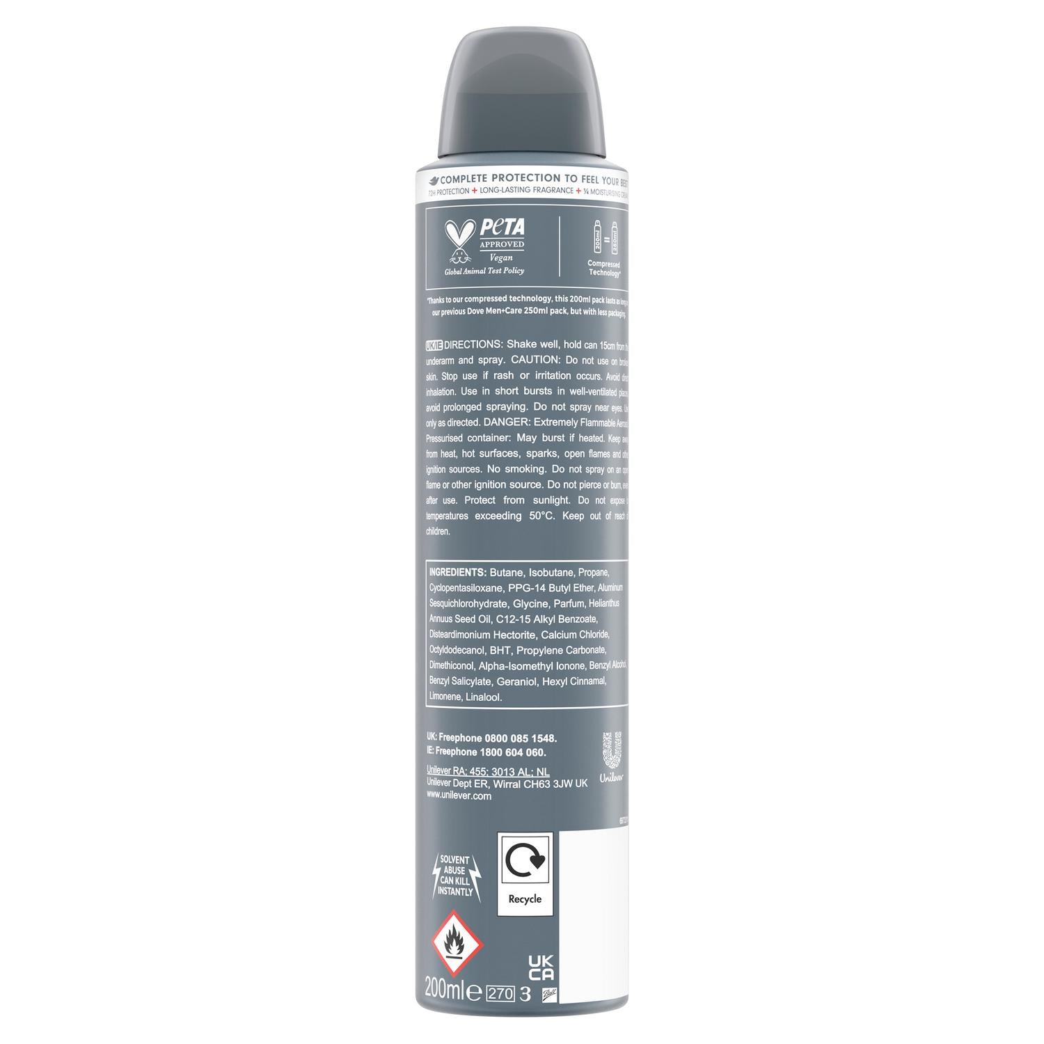 Men's Sport Fresh Antiperspirant Deodorant Aerosol Spray with Moisturising Cream, 200ml