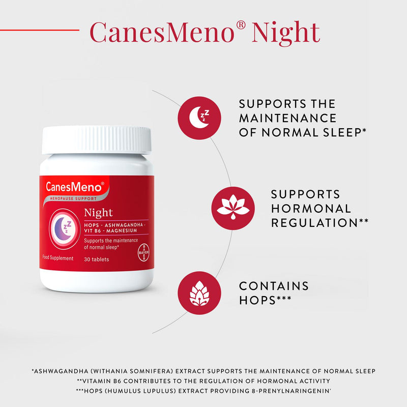 CanesMeno Menopause Support Night Tablets 30 - British product